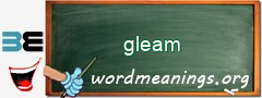 WordMeaning blackboard for gleam